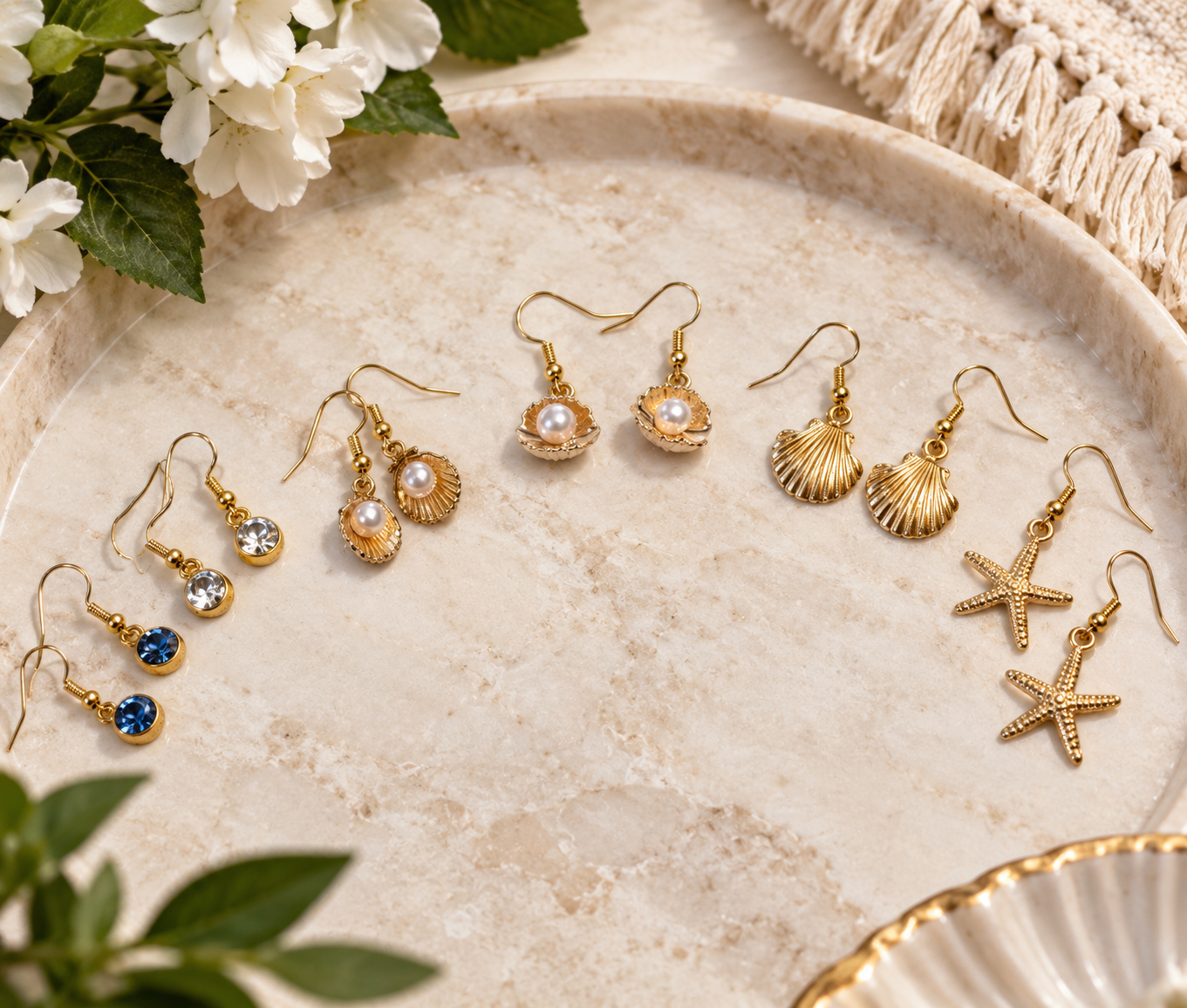 Gold Seashore Earrings